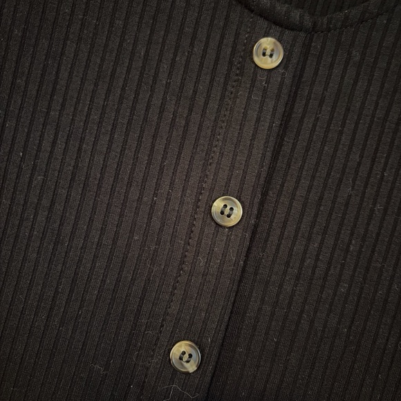 H&M Black Midi Dress with Button Detail - Picture 3 of 4